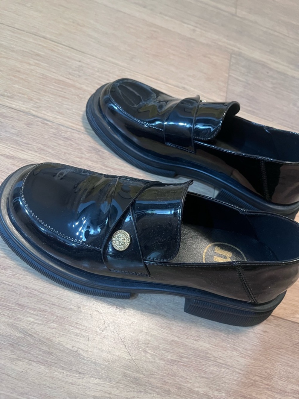 Black Patent Leather Penny Loafers Classic Slip-On